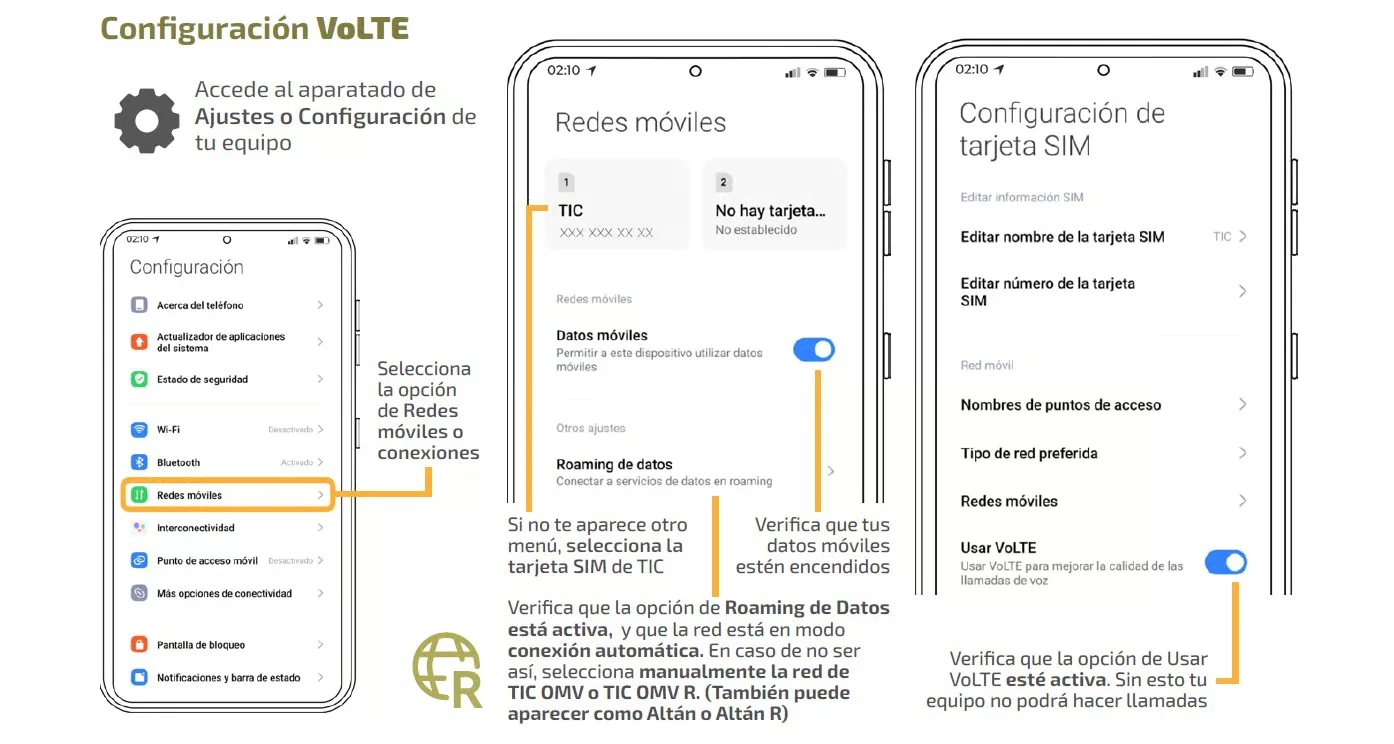 Configuración VoLTE en Android