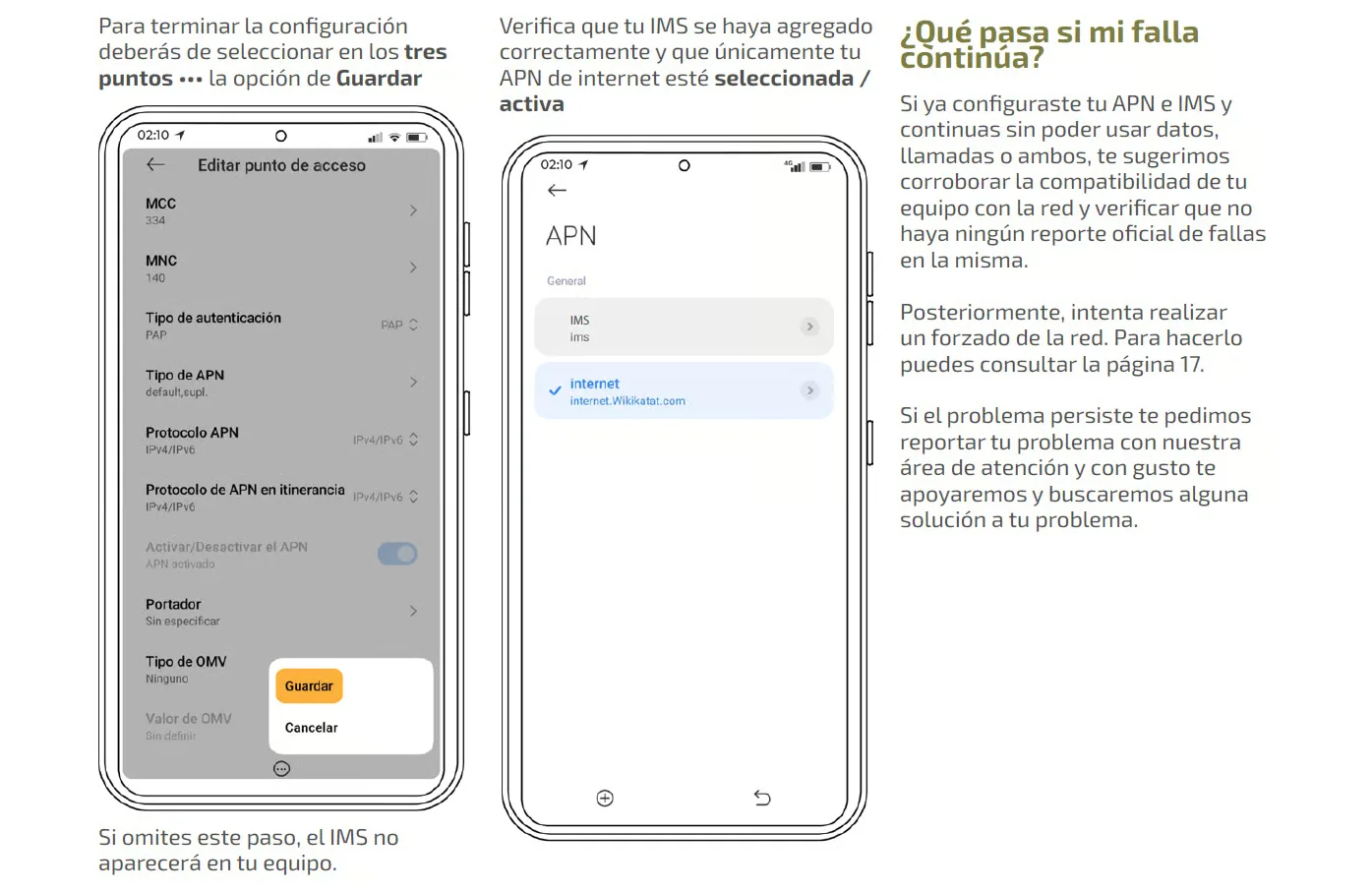 Configuración de IMS en Android, paso 2